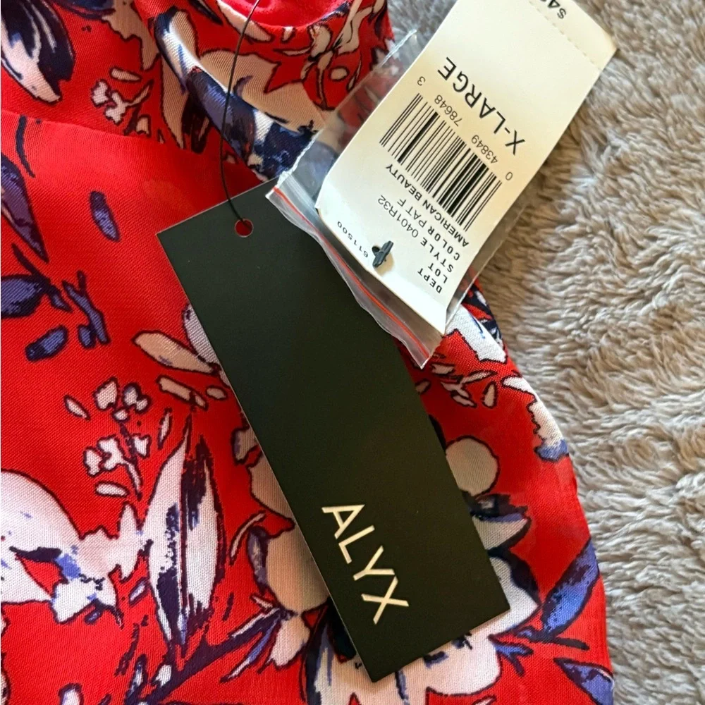 NWT Alyx Sleeveless Floral Red Purple Top Women’s Size XL - Picture 5 of 8